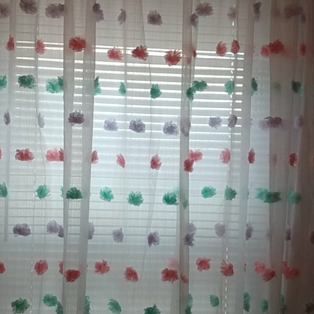 4-Panel's. Of   New Pom Pom Curtains !